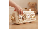 Fine Motor Skills Busy Bag Toy Travel-Friendly Busy Board with Gears Handheld Sensory Board with Handle Portable for Toddlers, Preschoolers, Kids