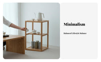 Minimalist Tea Ceremony Cabinet Wabi-Sabi Aesthetic Living Room Furniture Space-Saving Multi-Level Storage for Minimalists