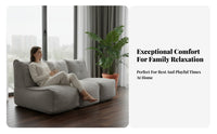 3 Pieces Minimalist Design 3-Seater Bean Bag Sectional stylish design Lowsilhouette Sectional Sofa Comfortable Seating configurable Couch plush relaxation for Apartment Dwellers, Young Adults, Families, Lounge Area, Modern Home, Studio, Bedroom