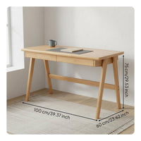 Nordic Design Student Desk Spacious Tabletop Solid Wood Writing Desk Wide Desktop Home Office Workstation for Students, Adults, Bedroom, Living Room