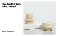 Modern Design Travertine Candlestick Atmospheric Travertine Candlestick Holder Unique Texture for Homeowners, Living Room, Homestay, Bedroom