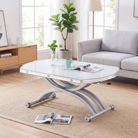 Liftelevating Coffee Table Table Coffee Table on Wheels Table with Wheels Space-Saving Furniture for Apartment Dwellers, Living Room, Small Areas