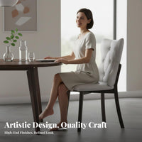 Tufted Highrear Dining Chair Thick Cushions Upholstered Tufted Spine Chair Breathable Upholstery Tear Resistant for Living Room