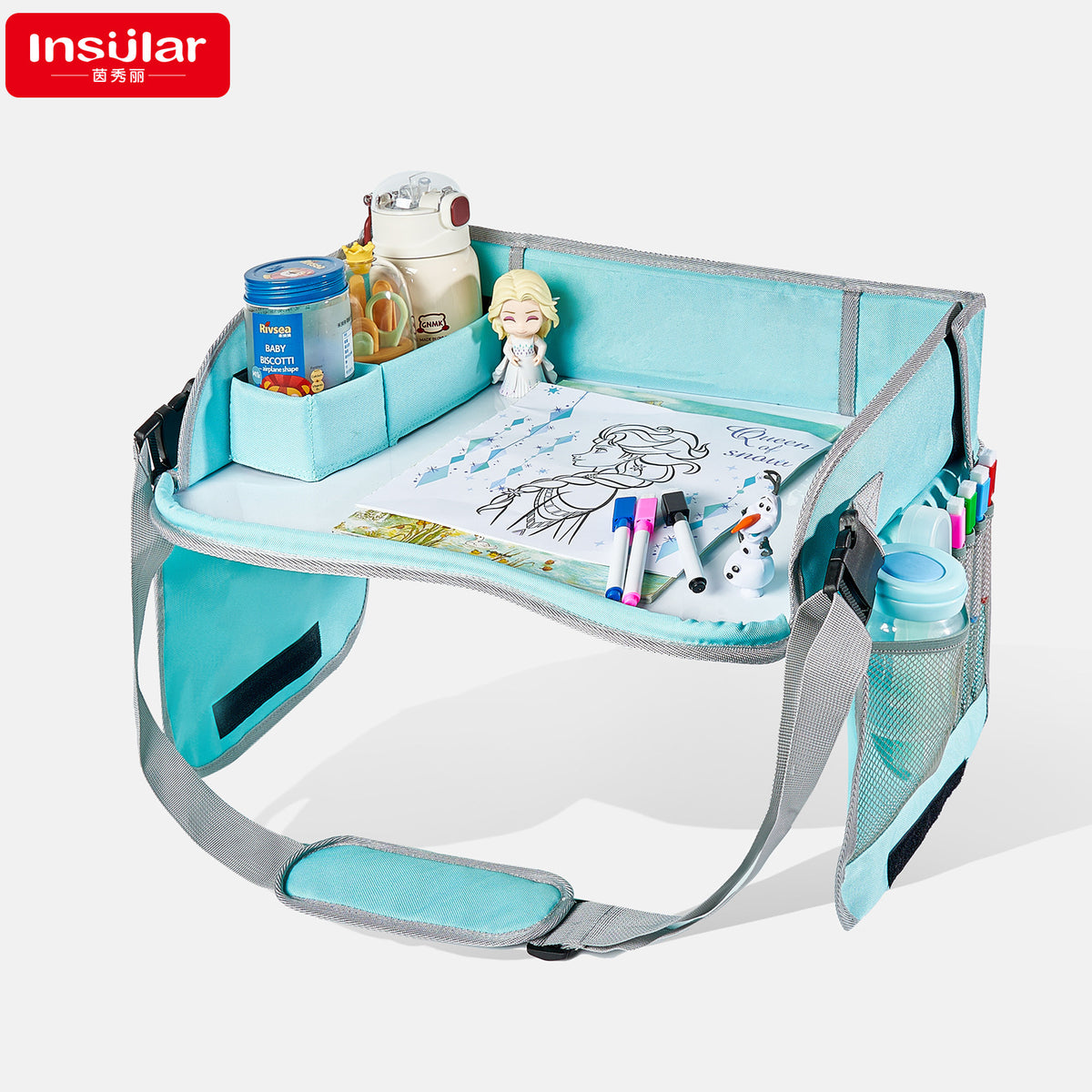 Portable Folding Magnetic Plastic Drawing Board for Kids Car Travel with Tray