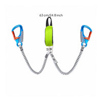 Via Ferrata Lanyard Elastic Energy Absorbing Lanyard via Ferrata Set Stretchable Gear Long-Lasting for Climbers, Climbing