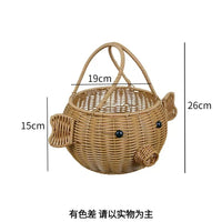 编织篮酒店民宿居家编织篮藤编动物提篮筐收民宿装饰编织收纳筐