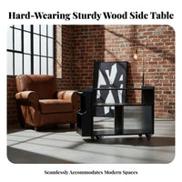 2-Tier Rolling Side Table Space-Saving Utility Cart Multi-Purpose for Homeowners