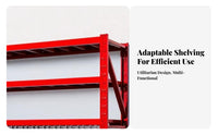 Powder Coated Finish Fire Equipment Storage Rack Long-Lasting Adjustable Metal Shelf Easy Assembly Heavy Duty Storage Rack High Load Capacity for Construction Workers, Workshop Owners, Warehouse Personnel, Stockroom, Basement