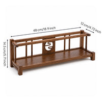 Wooden Display Rack Rectangular Mug Holder Open-Frame for Meditation Room
