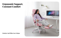 High-Spine Gaming Chair with Footrest Comfortable for Long Use Ergonomic Gaming Recliner Sturdy-Duty Base Supports up to 300 Lbs