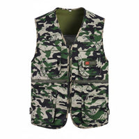 Multi Pockets Fishing Vest Loose Fit Photographer's Travel Vest Outdoor Work Cargo Jacket for Fishermen, Photographers, Hiking