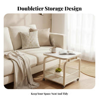 2-Tier Utility Cart on casters Mobile Furniture Multi-Functional for Homeowners