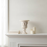 Urn with Pedestal Relief-Carved Classical Urn Timeless for Mantel