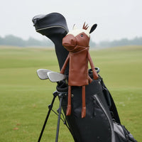 Horse Headcover PU Leather Driver Head Headcover Guarding Links Wood Cover for Golfers
