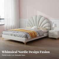 Upholstered Princess Bed Skin-Friendly Upholstery Modern Kids Bed Stain-Resistant Textile children's Furniture for Girls, Teens, Bedroom, Nursery