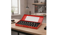 35 Pieces Deep Socket Set with Storage Case Organized Mechanics Tool Set High Rotational Force Mechanic Tool Kit with Screwdriver Bits Long-Lasting for Workshop