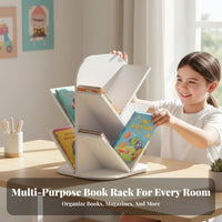Rotating Book Tower Stable Base Rotating Tower Shelf Adjustable Tiers for Adults