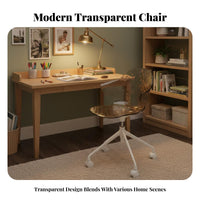 Clear Armless caster Chair Space-Saving Office Furniture spine Support for Women