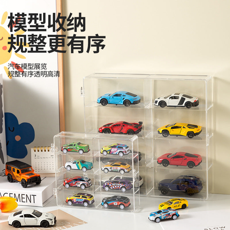 厂家直销1：32汽车模型收纳盒 展示柜置物架 风火轮防尘透明车盒