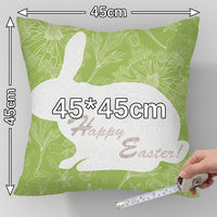 Easter Bunny Pillow Cover Breathable Material Linen Bunny Pillowcase Spring Theme Linen Easter Decorative Pillowcase for Parents, Bedroom, Bench