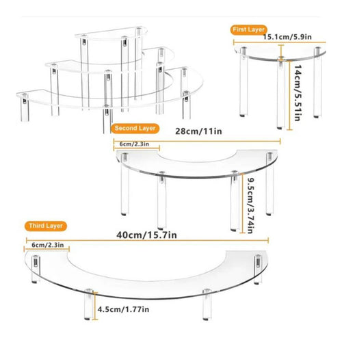 3 Tier Acrylic Display Stand Easy to Clean Perfume Organizer Stand Lightweight