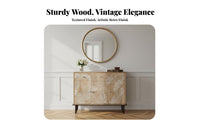 Carved Single-Drawer End Table Distressed Finish Nightstand Vintage-Inspired Design Space-Saving for Entryway, Living Room