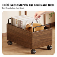 Rolling Book Crate Movable Organizer Bin With casters for Office Workers, Parents