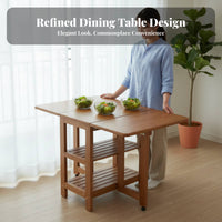 Expandable Gateleg Console Seats 4 to 6 People Transformable Console Table Foldable Design Space-Saving for Living Room