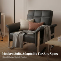 Multi-Functional Fold-out Couch Bed Modern Design Office Furniture Easy to Convert Convertible Seating Space-Saving for Business Owners, Homeowners, Apartment Dwellers, Reception Area, Guest Room
