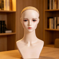 Hairpiece Display Head Braided Hair Look Female Mannequin Head Easy to Decorate Jewelry Display Bust for Salon Owners, Photo Photography