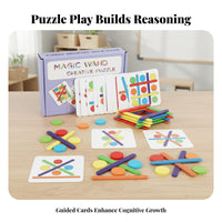 Natural Wood Construction Creative Thinking Brain Teaser Hand-Eye Coordination Wooden Color Matching Brain Teaser Fine Movement Skills Color Shape Matching Toy & Child-Safe for Children, Preschoolers, Toddlers, Kindergarten, Classroom
