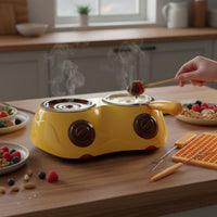 Easy to Use Electric Chocolate Melting Pot Double Pot Chocolate Fondue Set Baking Supply for Bakers, Parties