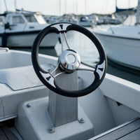 Stainless Steel Steering Wheel Resistant Stainless Steel Boat Wheel Smooth Nautical Steering Station