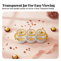 Elegant Design European Design Snack Container Set Brilliant Luster Decorative Candy Jar Set Dustproof Lids for Kitchen, Coffee Table