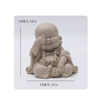 Prayer Bead Monk Figurine Beige House Decoration Easy Care