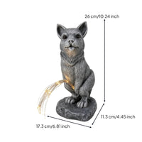 Solar Resin Dog Statue Outdoor Dog Figurine with Solar Light Self-Charging