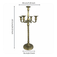 3 Pieces Retro Bronze Candle Stand Tall Centerpiece Metal Candelabra Stand