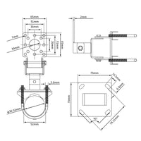 Two-Way Adjustable Angle Bracket for Pole and Wall Mounting, 90-Degree Fixing Bracket Hardware