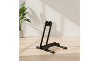 Floor-Standing Foldable Bike Stand Portable Two-Wheeler Parking Stand Space-Saving Collapsible Two-Wheeler Rack Stable for Cyclists