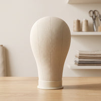 Pinnable Canvas Mannequin Head Flat-Base Canvas Block Head Professional Long-Lasting for Hair Stylists, Cosmetology Students