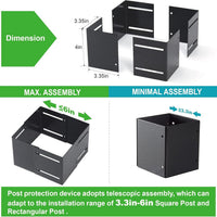 Adjustable Post Protector Metal Protection Kit for Wooden Table Corners, Fences, Mailboxes, Cabinet Feet, etc.