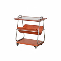2-Tier Rolling Trolley Retro Design Side Table Space Saving for Bedroom, Kitchen