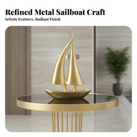 Sailboat Figurine favorable voyage Symbol Stylized Sailboat Figurine Gold accentuation