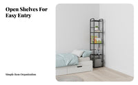 Space-Saving Tall Narrow storage unit Multi-Tier Storage Rack adaptable Display Shelf Stable Design for Apartment Dwellers, Students, Homeowners, Bedroom, Living Room, Small Spaces, Hallway