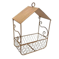 Wrought Iron Hanging Basket Rustic Metal Hanging Planter Basket for Balcony
