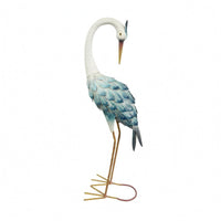 Cast Iron Crane Statue Textured Iron Crane Statue Stable Garden Base Decor for Courtyard