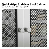 Rust Resistant Stainless Steel Pantry Cupboard Multifunctional Freestanding Steel Cupboard Easy to Clean Freestanding Kitchen Cabinet Waterproof for Homeowners, Families, Renters, Dining Room, Office, Garage, Bathroom