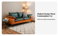 Nordic Design Two-Seater Loveseat Light Luxury Aesthetic Upholstered 2-Seater technical Fabric Upholstery Sofa space-efficient Design for Small Space Owners, Apartment Dwellers, Remote Workers, Bedroom, Home Office