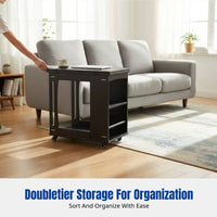 Movable Coffee Table, Hardwood Folding Side Table, Multi-Functional Living Room Furniture, Space-Saving, For Adults