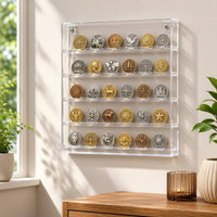 Acrylic Coin Cabinet Clear Wall-Mounted Coin Display Front-Opening